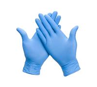 Nationwide Paper Professional Nitrile Powder Free Multi-Purpose Gloves, Disposable, Extra Strong, CE & EU Certified Examination Gloves - Box of 100 - Blue - Medium