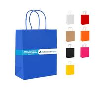 NationwidePaper 25 Small Blue Paper Bags, Party Bags with Twist Handles, Gift bag DIY and Sweet bags (18x9x22cm)