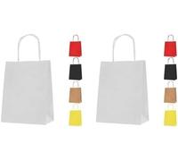 NationwidePaper 25 Small White Paper Bags, Party Bags with Twist Handles, Gift bag DIY and Sweet bags (18x9x22cm) (Pack of 2)