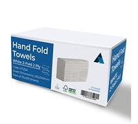 NationwidePaper Z Fold Paper Hand Towel 2 Ply 2400 White Sheets Extra Strong & Super Absorbent 12 Sleeves