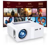 Native 1080P 5G WiFi Bluetooth Projector, 1200ANSI Portable Outdoor Movie Projector, 4K Supported, 450" Display Video Projector for Home Theater, Compatible with TV Stick Smartphone/HDMI/USB (White)