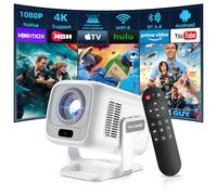 【 Native 1080P & AI Auto Focus】Salange Short Throw Projector,Smart Mini Projector w WiFi6 Bluetooth5.4,600ANSI 4K Support,Outdoor Projector with Android 14 TV 10,000+Apps,for bedroom,Home-White&Grey