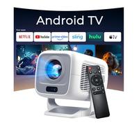 [Native 1080P/AI Auto Focus] Smart Projector for Bedroom, 600 ANSI 4K Support, WiFi 6 and Bluetooth 5.4, Android 11 OS Built-in Apps, Auto Keystone 270° Rotatable for Home Theater Outdoor Movie