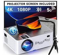 Native 1080P Projector with WIFI and Bluetooth, Pericat 4K Supported 230 ANSI Outdoor Movie Projector with 100" Screen, Tripod & Carry Bag, Compatible with iOS/Android/PC/TV Stick/HDMI/USB/VGA
