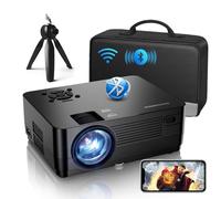 Native 1080P Projector with WiFi and Two-Way Bluetooth, Full HD for Outdoor Movies, 300" Display Projector 4k Home Theater Movie (Black)