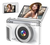 Native 4K Digital Camera Real 21MP CMOS 64MP Images| 3" Flip Screen Vlogging Camera with Built-in Microphone | 16 Retro Filters | Macro & Wide-Angle Lens Support | 32GB&OTG Included