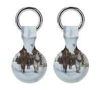 Native A-mericans Chief Compatible for AirTag Holder with Keychain Silicone Protective Case Cover 2PCS