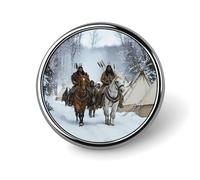 Native A-mericans Chief Round Badge Funny Button Pins Brooches