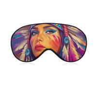 Native Am-erican Indian Woman Sleep Mask Breathable Light-Blocking Eye Masks for Men Women