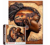 Native America Africa Jigsaw Puzzles 1000 Pieces for Adults,Families(Woman,Tiger,Desert,Savannah)Pieces Fit Together Perfectly 19.7''x27.6''inch Afro Black Girl Performance Frameable Magic Puzzle Art