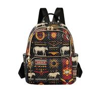 Native America Buffalo Sun Symbols Red Black 12.5 Inch Work Business travel laptop backpack backpack diaper bag for travel&work