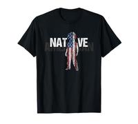 Native America with American Flag with American DNA T-Shirt