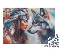 Native American 1000 Piece Jigsaw Puzzle Recycled Mohican Senior Puzzles Party Game Props Developing Children‘s Intelligence Educational Fun 52x38cm/1000pcs