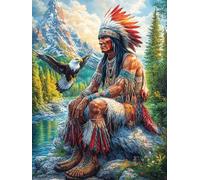 Native American 500 Piece Complete Jigsaw Puzzle Set Animals And Plants Teens Beginners Educational Challenge Puzzle Fans Group Play Anniversary Fathers Thick Cardboard 500 PCS