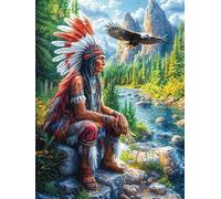 Native American 500 Piece Count Premium Jigsaw Puzzle Fairy Tale Wild Animals Fantasy For Adults Teens 14+ Concentration Training Indoor Game Family Game Night 500 PCS