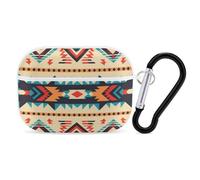 Native American Airpod Pro Case Cover Wireless Earbuds Case Protective Cover with Keychain Compatible with AirPods 1st & 2nd Generation Full Protective, Front LED Visible White