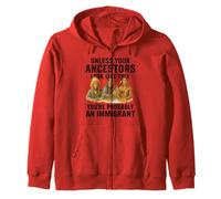 Native American Ancestors Immigrant Truth Indigenous Migra Zip Hoodie