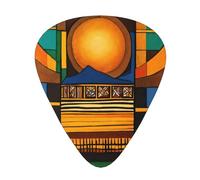 Native American Bald eagle Pattern Print Guitar Pick for Men Women Triangle Instrument Accessories Plectrums(12pcs One sided)