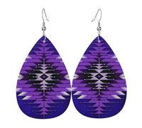 Native American Bead Cross Ethnic Teardrop Earring Durable Teardrop Dangle Faux Leather Earrings Trendy Drop Earring For Accessories Daily Wear Married