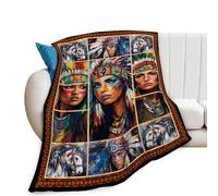Native American Blanket, Indian Gifts, Indian Blankets, Native American Stuff Fleece Flannel Plush for Women Men Boys Girls Lovers Adults Soft Bedding for Sofa Bed Office Home Decor 40"X50"