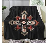 Native American Blanket Super King Size, Aztec Southwest Tribe Fleece Throw Blanket for Bed Sofa Couch, Soft Cozy Flannel, Extra Large 230x270 cm, Decor & Gifts (H217)