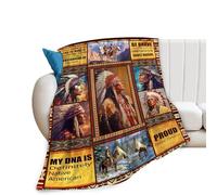 Native American Blanket Ultra Soft Cozy Indians Throw Blanket Fleece Fuzzy Plush Native American Decor Gifts for Women Girls Adults Couch Sofa 50"x40"