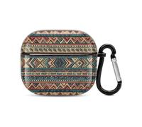 Native American Bluetooth Earbuds Case Cover Full Body Shockproof Protection Hard Case Support Wireless Charging with Keychain Personalized Gift for AirPods 3