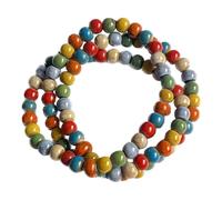 Native American Bracelet, Ceramic Cute Colorful Stretch Wrap Bead Bracelets 3 Row Wide Layered Stackable Vintage Native Jewelry for Ladies