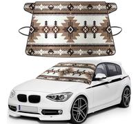 Native American Car Windshield Cover for Ice and Snow, Heavy-Duty Windshield Snow Cover with Storage Bag, Sun & Frost Protection, Easy Install