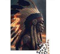 Native American Chief 1000 Piece Extra-thick Cardboard Jigsaw Puzzle Family Lovers Brain Training Wall Decoration Value Pack 52x38cm/1000pcs