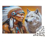 Native American Chief 1000 Piece Jigsaw Puzzle Cognitive Development For Wall Decoration Cosy Night In Cardboard 38x26cm/1000pcs