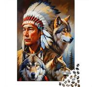 Native American Chief 1000 Pieces Sturdy Cardboard Premium Jigsaw Puzzle Family Lovers Stress Relief Gifts Value Pack 70x50cm/1000pcs