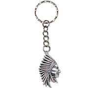Native American Chief Apache Keyring War Bonnet Tribe Indian Keychain Indigenous Key Ring Chain Gift Silver Warrior Headdress Clan Tribal Feather Fetahered