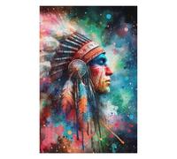Native American Chief Portrait Themed Jigsaw Puzzle for Adults, 1000 PCS