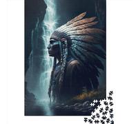 Native American Chief1 Jigsaw Puzzles Game Adult 500 Piece Jigsaw Wooden Creative Jigsaw Puzzle Decompressing Game 500pcs (52x38cm)