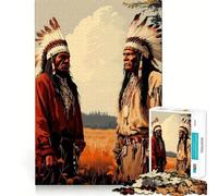 Native American Chiefs 1000 Piece Jigsaw Puzzles for Adults Teenagers Clear Logic Toy Relax Time Perfect Cut Santa Wish Item (50x75cm)