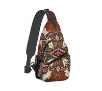 Native American Cross Pattern Unisex Shoulder Bags Adjustable Strap Chest Bag Breathable Crossbody Bags For Travel Shopping Working