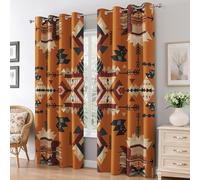Native American Curtains for Bedroom, Southwest Aztec Blackout Curtains for Living Room, 90 Drop Eyelet Window Treatments Home Decor 66 X 90 Inch (W X L), 2 Panels X&-172