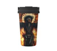 Native American Dancers Insulated Coffee Mug with Lid, Leak-Proof Stainless Steel Travel Tumbler