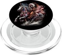 Native American Day Flag Indian Riding Horse 4th of July PopSockets PopGrip for MagSafe