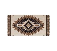 Native American Desk Pad Large Desk Protector Blotter Mat with Non-Slip Rubber Base Extended Waterproof Mouse Keyboard Pad Stitched Edge for Gaming Writing Office Home