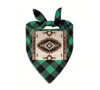 Native American Dog Bandana Plaid Triangle Pets Scarf | Funny Dog Neckwear Washable Triangle Bibs Kerchief Pet Costume Accessories for Small Medium Large Dogs Cats Birthday Gift