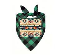 Native American Dog Bandana Plaid Triangle Pets Scarf | Funny Dog Neckwear Washable Triangle Bibs Kerchief Pet Costume Accessories for Small Medium Large Dogs Cats Birthday Gift