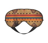 Native American Double-Sided Silk Sleep Mask, Adjustable Light Blocking Eye Mask for Travel, Men & Women, Soft Comfortable Blindfold 20x10cm