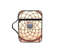 Native American Dream Catcher Bible Cover with Zipper, Bible Case Organizer with Handle, Water-Resistant Oxford Fabric Bible Bag for Women Men 27x20cm