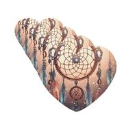 Native American Dream Catcher Car Air Fresheners 4 Pcs Heart Shape Hanging Car Air Freshener Fragrance Scented Cards Auto Mirror Pendant Aromatherapy Tablets For Car Home Office Closet Bathroom