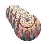 Native American Dream Catcher Car Air Fresheners 4 Pcs Round Shape Hanging Car Air Freshener Fragrance Scented Cards Auto Mirror Pendant Aromatherapy Tablets For Car Home Office Closet Bathroom