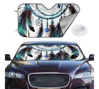 Native American Dream Catcher Car Windshield Sun Shade,Foldable Front Window Sun Visor Protector Uv Reflective Windshield Sunshade Covers Universal Car Accessories 51x27.5 Inch