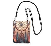 Native American Dream Catcher Crossbody Phone Bag for Women, Small Shoulder Purse with Adjustable Strap, Waterproof Fabric Cell Phone Pouch for Travel & Daily Use
