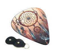 Native American Dream Catcher Guitar Plectrums, 6 Guitar Plectrums, Double Sided Printing, For Acoustic Guitar, Bass, Ukulele, Electric Guitar (0.46 Mm 0.71 Mm 0.96 Mm)